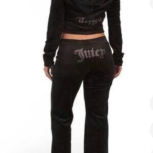 Juicy Couture Black Velour Track Pants